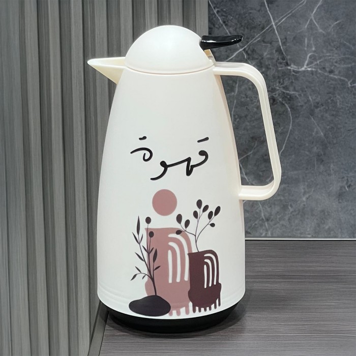 ترمس برسومات وعبارة قهوة،1 لتر 