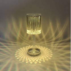 مصباح طاولة ماسي إكريلك شفاف إضاءة مع ريموت