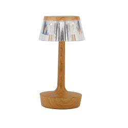 مصباح طاولة شكل خشبي إضاءة لمس 22 سم 