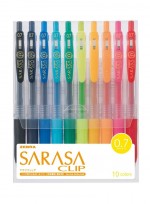 زيبرا ساراسا كليب قلم حبر جل متعدد الألوان 0.7 ملم 104500 10 قطعة