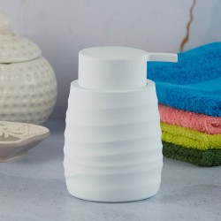 موزع صابون اليد مضخة بلاستيكية مقاومة للصدأ ومضادة للتسرب وغير قابلة لإعادة الملء موزع مطهر سائل للحمام، حوض المطبخ، 7.7 أوقية أبيض
